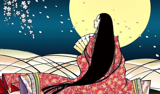 Princesa Kaguya mirando a la luna